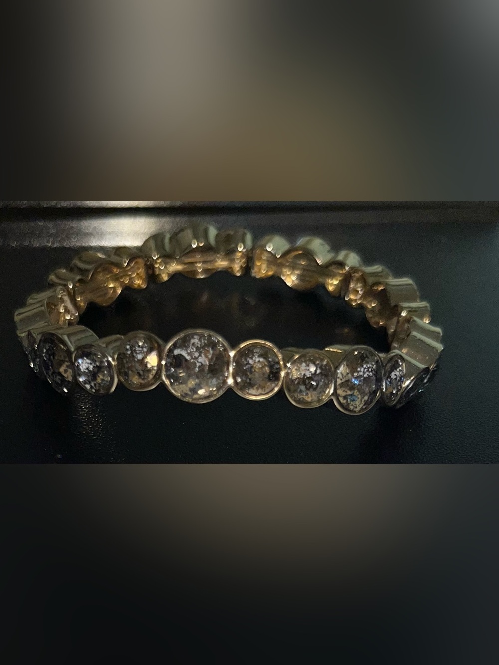 Gold Tone and Clear Crystal Eternity Bracelet - Women Jewelry